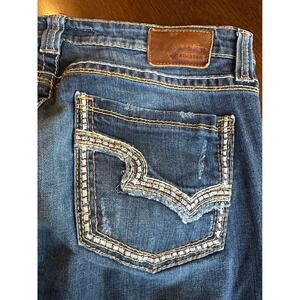 BIG STAR Maddie Mid Rise Fit Jeans Women's 31L Long Bootcut Denim Distressed